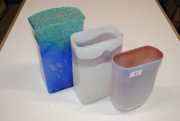 Three Art Glass vases
