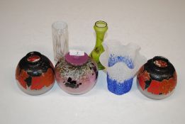 Five items of Art Glass ware to include Mary Kirch