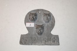 A lead Fire Insurance plaque for Salop Fire Office