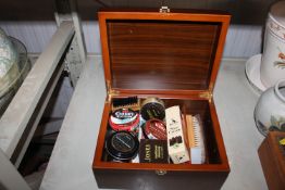 A Jones boot maker shoe box and contents of variou