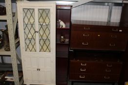 A wood effect open fronted book case of narrow pro