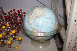 A National Geographic globe on stand