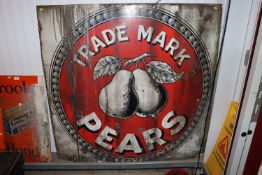 A large enamel Pears Soap advertising sign approx.