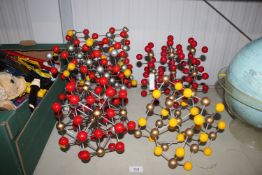 Four Scientific molecular models