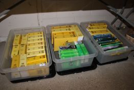 Three boxes containing a collection of Wisdens Cri