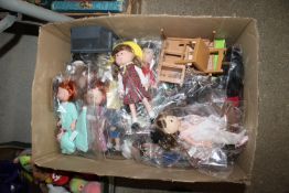 A box containing various Eden Dolls House furnitur