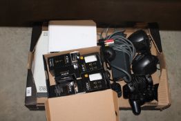 A box containing Xbox 360, Nintedo WII, (lacking p