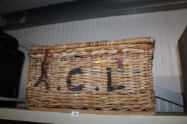 A large wicker basket