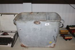 A galvanised twin handled bucket