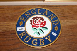 A reproduction England Rugby advertising sign (147