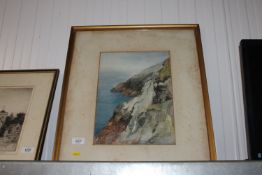 A.E. Weston, watercolour study depicting a seascape