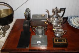 A quantity of various metal ware to include silver