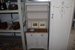A part painted dresser raised on cupboard base, fi