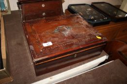 A 19th Century yew wood and chequer banded partiti