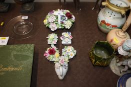 A quantity of floral incrusted china to include Royal Doulton examples