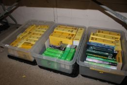 Three boxes containing a collection of Wisdens Cri