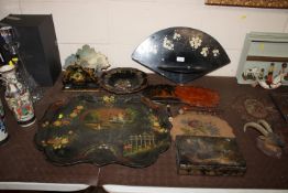 A collection of various papier mâché items to incl