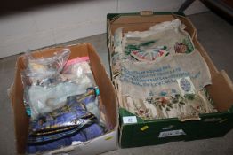 A quantity of various Victorian embroideries inclu
