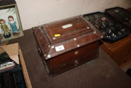 A Victorian rosewood and mother of pearl inlaid sa