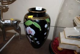 A Franklin Mint baluster vase with floral decorati