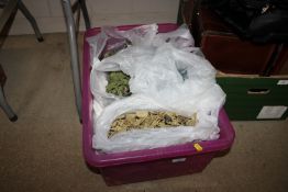 A box of various plastic soldiers