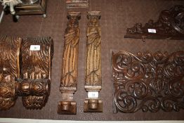 A pair of composition classical pillar candleholde