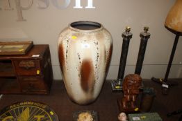 A large West German pottery baluster vase