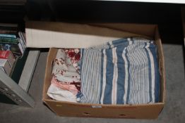 A box of various textiles