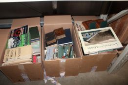 Three boxes of various books