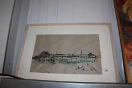 Anne Paton, watercolour study of a beach scene