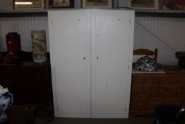 A pair of white painted cupboards