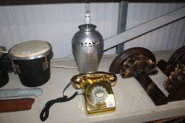 A modern table lamp together with a vintage style