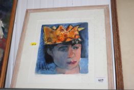 Elaine Nason, pencil signed coloured etching 'Part