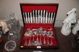 A canteen of George Butler and Co silver plated cu