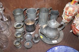 A collection of antique and other pewter to includ