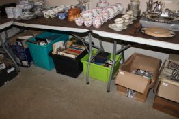 Six boxes containing various books and MC90 casset