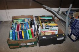 Two boxes containing children's books and others