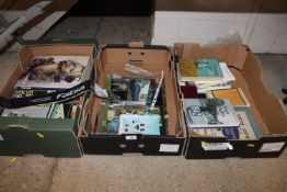 Three boxes containing various books and ephemera