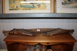 A wooden yoke