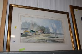 Francesca Townsend, watercolour study of Pin Mill