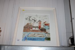 Ros Donaldson, pencil signed limited edition print 'Fresh fish daily'