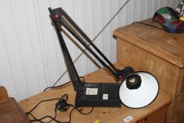 A Micromark Anglepoise style table lamp with detachable base