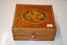 A 19th Century walnut and inlaid lap desk having d