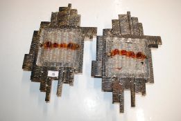 A pair of Albarno Poli brutalist wall lights AF