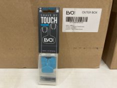 Approximately 360 x Evoshave Series 2 shave by touch 2-finger razors in Aqua Blue (2 x outer boxes)