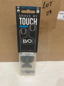 Approximately 360 x Evoshave Series 2 shave by touch 2-finger razors in Carbon Black (2 x outer