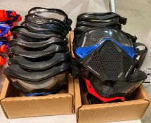 20 x red and blue Nerf Rival face Masks (M01)