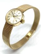 Zenith wristwatch, hand wound mechanical Zenith movement, 9ct gold case and bracelet,