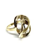 Dress ring, double loop design 20 x 15mm, stamped 585, overall weight 4.