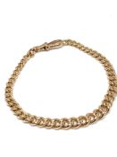 Vintage graduated curb bracelet length 200mm with swivel fastener, links individually marked 9 375,